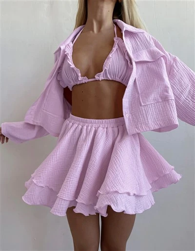 Pajamas Fad-sleeved Cotton Sexy