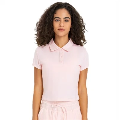 Spóirt Sleeve Gearr Taise Taise Léine Polo Leadóige Quick-Mighting Lighting le haghaidh Yoga & Workout